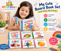 Board Book Set – 6-in-1 Early Learning Books for Kids | ABC, Numbers, Fruits, Animals & More