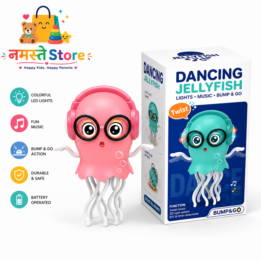Dancing Jellyfish Toy – Light-Up Musical Bump & Go Toy