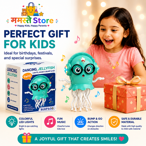 Dancing Jellyfish Toy – Light-Up Musical Bump & Go Toy
