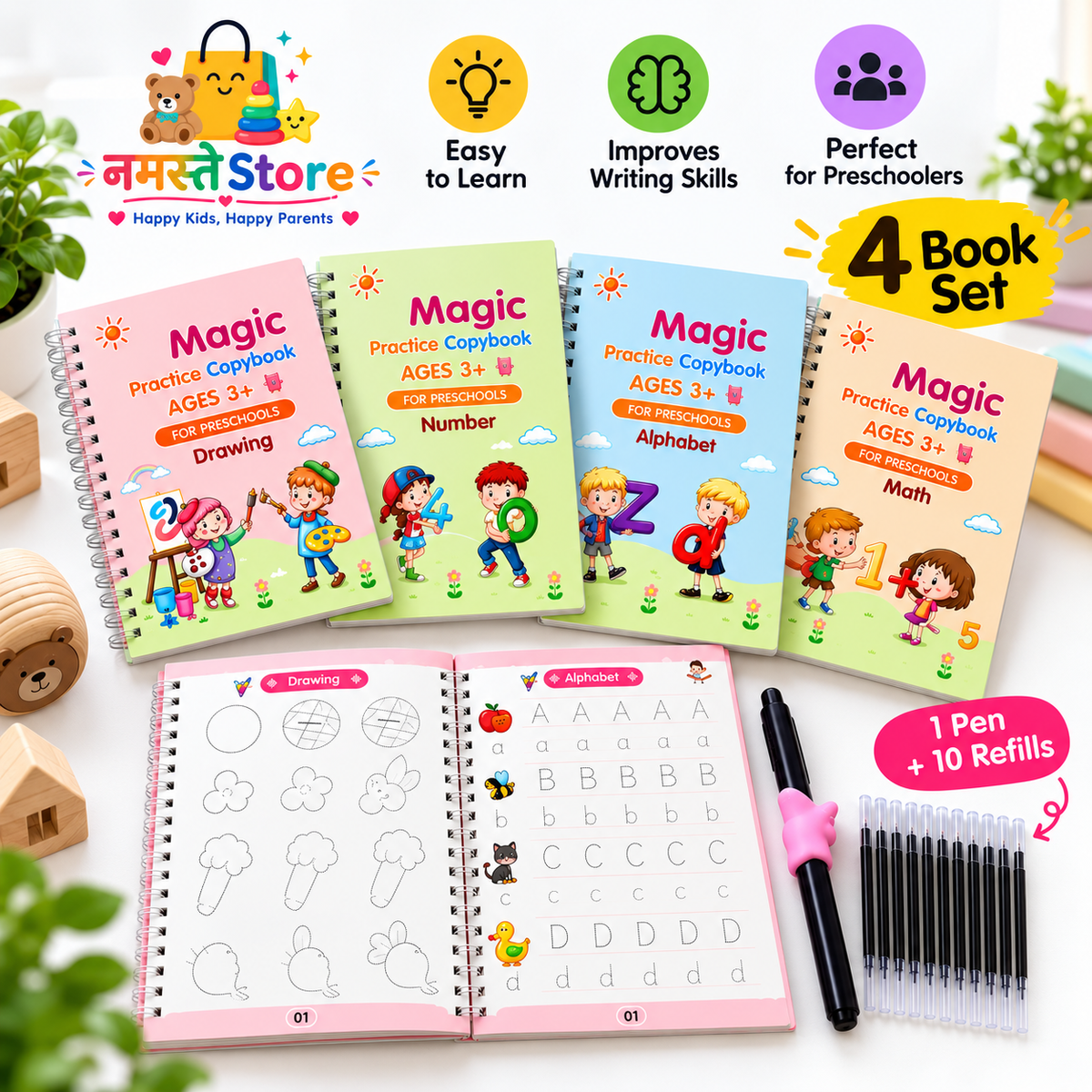 Make Learning Fun with Our 4 Book Magic Copybook Set