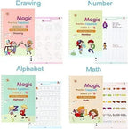 English and Hindi Magic Practice Copybook, (4 Book + 1 Pen + 10 Refill)
