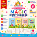 English and Hindi Magic Practice Copybook, (4 Book + 1 Pen + 10 Refill)