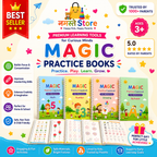 English and Hindi Magic Practice Copybook, (4 Book + 1 Pen + 10 Refill)